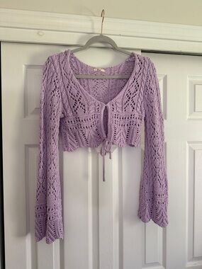 Francesca's Crochet Cropped Sweater
